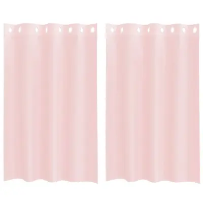 vidaXL Voile zavese z vponkami 2 kosa svetlo roza 140x175 cm