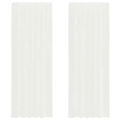 vidaXL Voile zavese z zankami 2 kosa Bela 140x260 cm