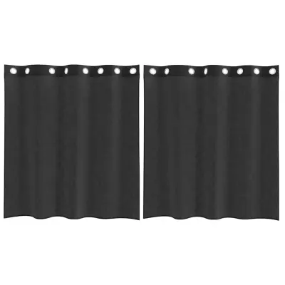 vidaXL Voile zavese z vponkami 2 kosa črna 140x140 cm