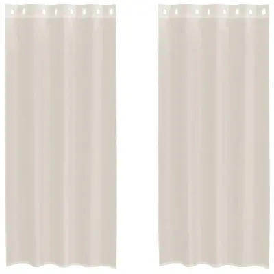 vidaXL Voile zavese z vponkami 2 kosa kremna 140x225 cm