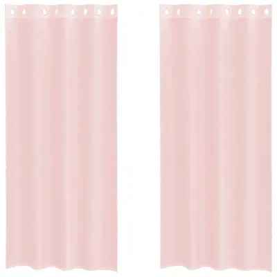 vidaXL Voile zavese z vponkami 2 kosa svetlo roza 140x225 cm