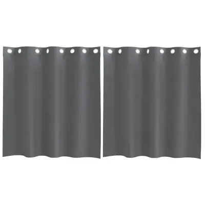 vidaXL Voile zavese z vponkami 2 kosa temno siva 140x140 cm