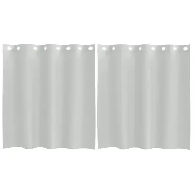 vidaXL Voile zavese z vponkami 2 kosa svetlo siva 140x140 cm