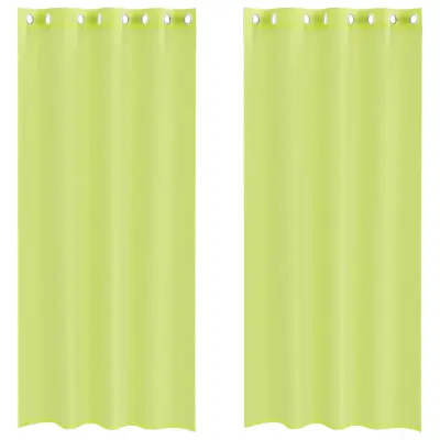 vidaXL Voile zavese z vponkami 2 kosa jabolčno zelene barve 140x245 cm
