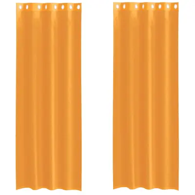 vidaXL Voile zavese z vponkami 2 kosa oranžna 140x260 cm