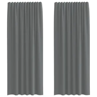 vidaXL Voile zavese z zanke 2 kosa temno siva 140x245 cm