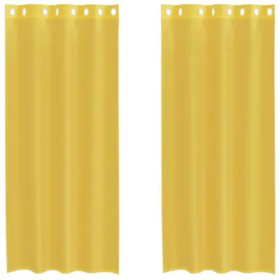 vidaXL Voile zavese z vponkami 2 kosa rumena
