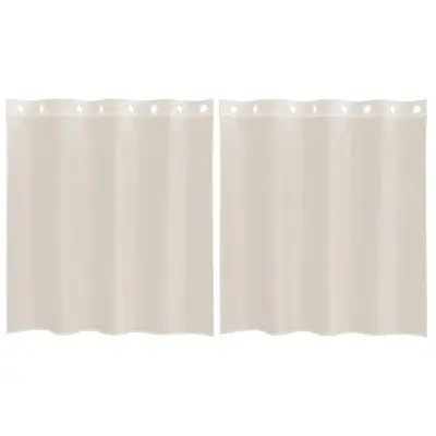 vidaXL Voile zavese z vponkami 2 kosa kremna 140x140 cm