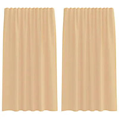 vidaXL Voile zavese z zankami 2 kosa Sand 140x175 cm