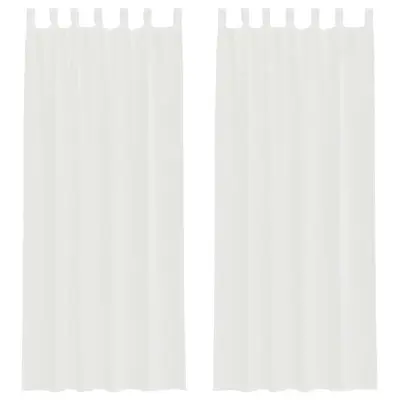 vidaXL Voile zavese z rod žepi 2 kosa bela