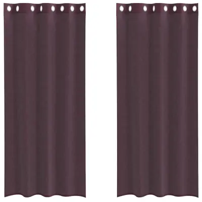 vidaXL Voile zavese z vponkami 2 kosa vijolična 140x225 cm