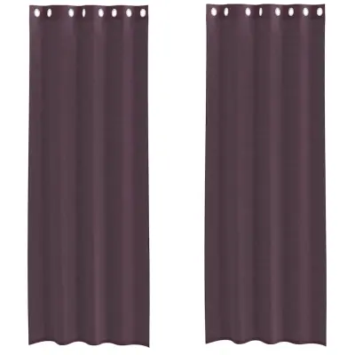 vidaXL Voile zavese z vponkami 2 kosa vijolična 140x260 cm