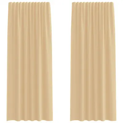 vidaXL Voile zavese z zankami 2 kosa Sand 140x245 cm