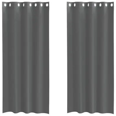vidaXL Voile zavese z vponkami 2 kosa temno siva 140x225 cm