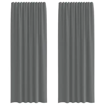 vidaXL Voile zavese z zanke 2 kosa temno siva 140x260 cm