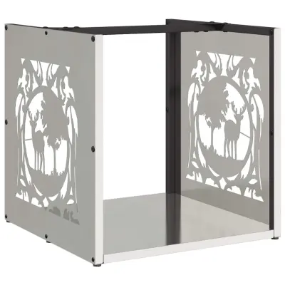 vidaXL Stojalo za drva 40x40x40 cm nerjaveče jeklo