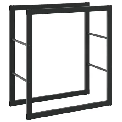 vidaXL Stojalo za drva črno 55x30x61 cm jeklo