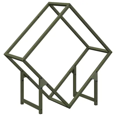 vidaXL Stojalo za drva Olive Green 60x25x60 cm Hladno valjano jeklo