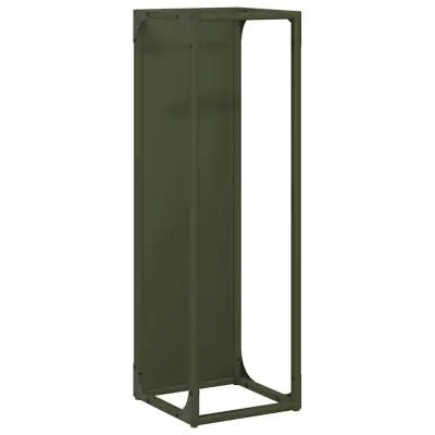 vidaXL Stojalo za drva Olive Green 25x25x80 cm Hladno valjano jeklo
