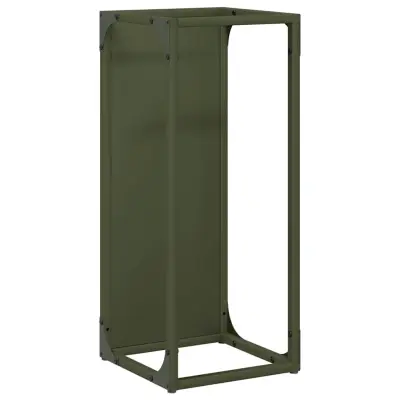 vidaXL Stojalo za drva Olive Green 25x25x60 cm Hladno valjano jeklo