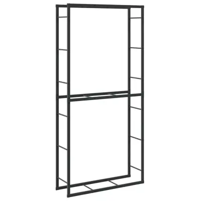 vidaXL Stojalo za drva črno 100x30x209 cm jeklo