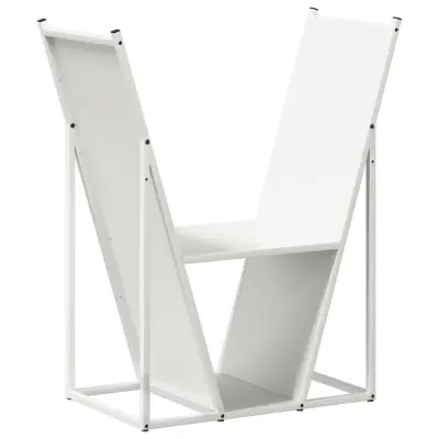 vidaXL Stojalo za drva belo 69,5x35x81 cm hladno valjano jeklo