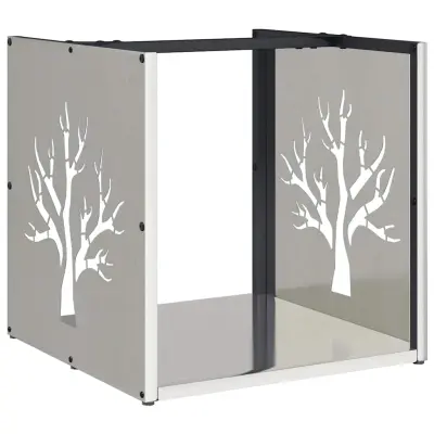 vidaXL Stojalo za drva 40x40x40 cm nerjaveče jeklo