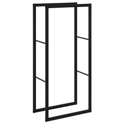vidaXL Stojalo za drva črno 55x30x116 cm jeklo