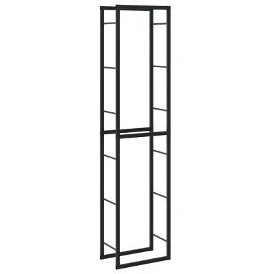 vidaXL Stojalo za drva črno 50x30x209 cm jeklo