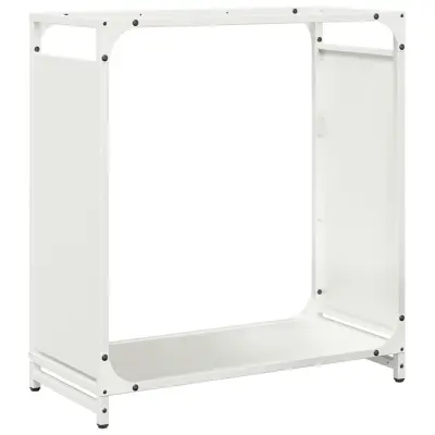 vidaXL Stojalo za drva belo 60x28x65 cm hladno valjano jeklo