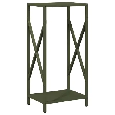 vidaXL Stojalo za drva Olive Green 34x25x70 cm Hladno valjano jeklo