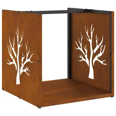 vidaXL Stojalo za drva 40x40x40 cm vremensko odporno jeklo