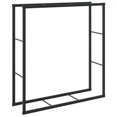 vidaXL Stojalo za drva črno 110x30x116 cm jeklo