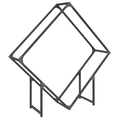 vidaXL Stojalo za drva črno 100x25x100 cm Hladno valjano jeklo