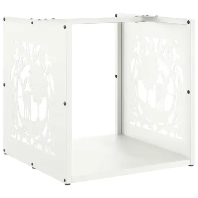 vidaXL Stojalo za drva belo 40x40x40 cm hladno valjano jeklo