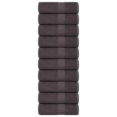 vidaXL Mila brisače 10 kos FROGN antracit 30x30 cm 100% bombaž