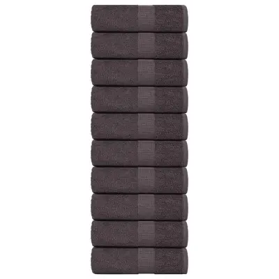vidaXL Brisače za goste 10 kos FROGN antracit 30x50 cm 100% bombaž