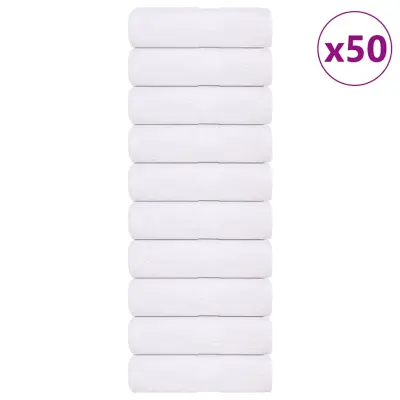 vidaXL Brisače 50 kos FROGN bela 15x21 cm 100 % bombaž