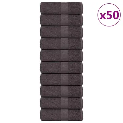 vidaXL Brisače 50 kos FROGN antracit 15x21 cm 100 % bombaž