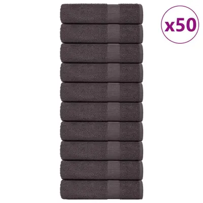 vidaXL Brisače za roke 50 kos FROGN antracit 50x100 cm 100% bombaž