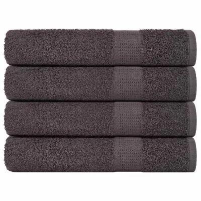 vidaXL Brisače 4 kos FROGN antracit 100x200 cm 100 % bombaž