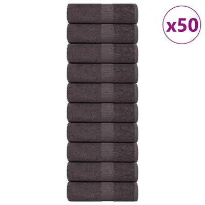 vidaXL Mila brisače 50 kos FROGN antracit 30x30 cm 100% bombaž