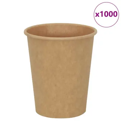 vidaXL Papirnate skodelice za kavo 1000 kosov 8oz 200ml Brown