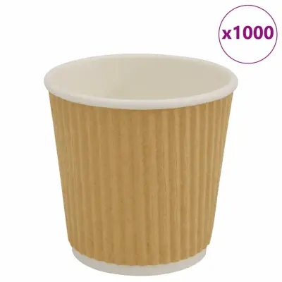 vidaXL Papirnate skodelice za kavo 1000 kosov 4oz 100ml Brown