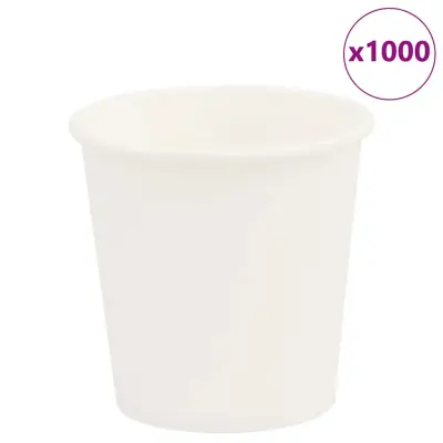 vidaXL Papirnate skodelice za kavo 1000 kosov 4oz 100ml Bela