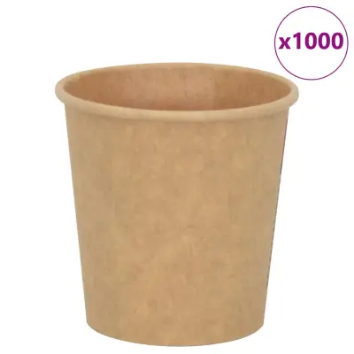 vidaXL Papirnate skodelice za kavo 1000 kosov 4oz 100ml Brown