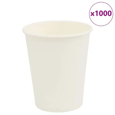 vidaXL Papirnate skodelice za kavo 1000 kosov 8oz 200ml Bela