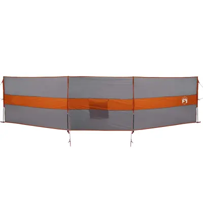 vidaXL Vetrobran za kampiranje sivo oranžen 490x123 cm vodoodporen