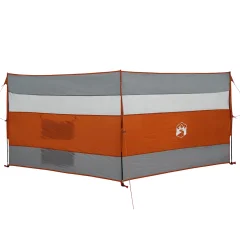 vidaXL Vetrobran za kampiranje sivo oranžen 340x130 cm vodoodporen
