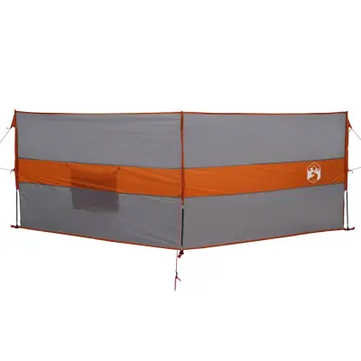 vidaXL Vetrobran za kampiranje sivo oranžen 344x120 cm vodoodporen